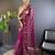 Mesmerizing wine designer chain stitch embroidered butterfly net fabric indian designer saree