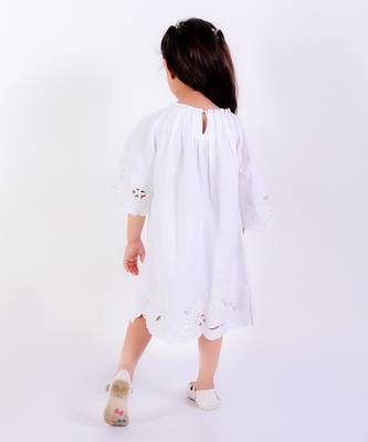 White cotton plain dress 2