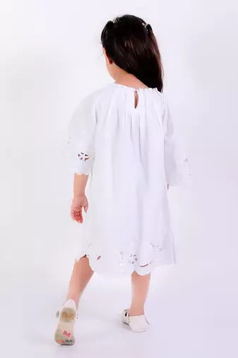 White cotton plain dress