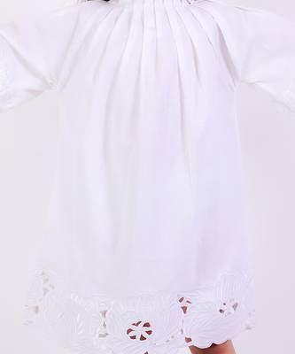White cotton plain dress 3