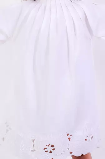White cotton plain dress