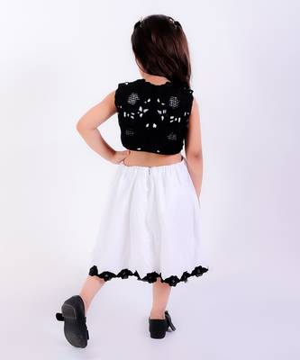 Black & white cotton embroidered dress 2
