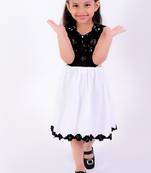 Black & white cotton embroidered dress