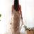 Fetching light brown multi color thread and aari embroidered with stone work butterfly net fabric indian designer saree