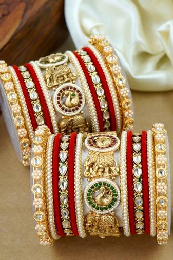 Royal kundan meenakari bridal chuda set