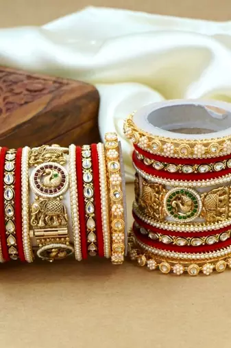 Royal kundan meenakari bridal chuda set