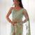 Glamourous light sea-green multi color thread and aari embroidered with stone work butterfly net fabric indian saree