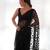Graceful black tone to tone aari embroidered with stone work butterfly net fabric indian designer saree