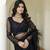 Beautifully black sequins and thread embroidered with stone work Soft Mono Net fabric indian designer saree