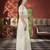 Dazzling off-white tone to tone aari embroidered with stone work butterfly net fabric indian designer saree