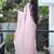 Seductive light pink zari, dori and thread embroidered with real mirror work platinum crush fabric indian designer saree