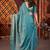 Ravishing teal all over beads & pipe hand work butta fandy satin silk fabric indian designer saree
