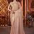 Irresistible beige all over beads & pipe hand work butta fandy satin silk fabric indian designer saree