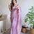 Engaging lavender multy thread with 5mm sequence embroidered organza silk fabric indian designer saree