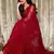 red georgette sequin saree with blouse