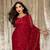 red georgette sequin saree with blouse
