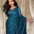 blue georgette sequin saree with blouse