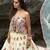 Off White Floral Thread Embroidered Soft Net Party Wear Lehenga Choli