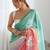 sky blue GOLD CRUSH EMBROIDERED sequin WORK SAREE