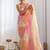 orange GOLD CRUSH EMBROIDERED WORK SAREE