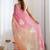 orange GOLD CRUSH EMBROIDERED WORK SAREE