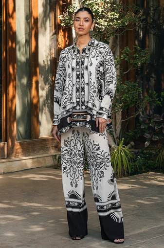 Soft crepe designer printed co-ord set