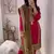 Pink Georgette  Ethnic Full Embroidered Kurta Pent Dupatta  set 