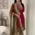 Pink Georgette  Ethnic Full Embroidered Kurta Pent Dupatta  set 