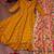 Mustard Georgette  Embroidered Long Flared Gown with Designer Dupatta
