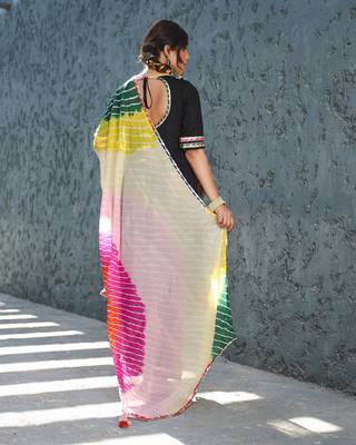  Black Suit Set With Multiembroidered Dupatta 4