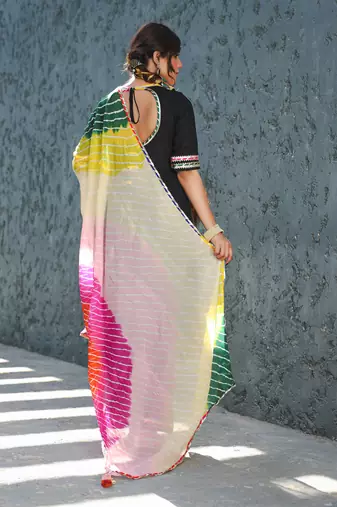  Black Suit Set With Multiembroidered Dupatta