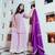 Floral Purple Suit Set With Palazzo Festival Wear Suit Set With Beautiful Dupatta