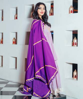 Floral Purple Suit Set With Palazzo Festival Wear Suit Set With  Dupatta 5