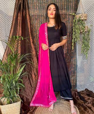 Sable Black Suit Set With Dupatta New Design Suit Set  1