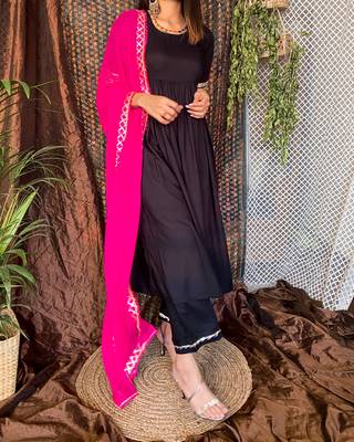 Sable Black Suit Set With Dupatta New Design Suit Set  3