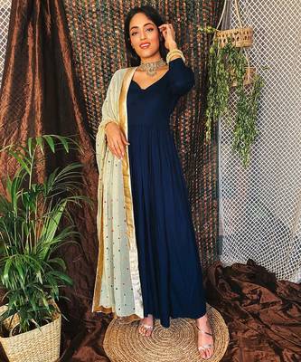 Blue embroidered Suit Set With Work Dupatta New Arrival Design 2