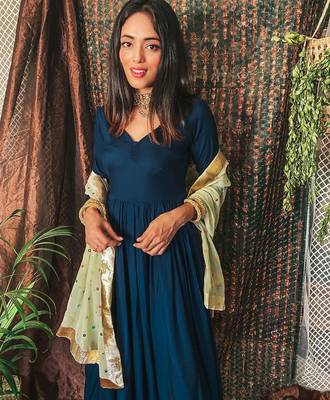 Blue embroidered Suit Set With Work Dupatta New Arrival Design 5