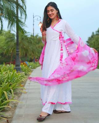 Stylish Suit Set With Dupatta Leheriya Design Dupatta Wedding Wear Suit 2