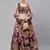 Purple Sequins and Zari Embroidery On Digital Floral Printed Organza Fabric Indian Wedding Lehenga Dress