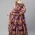 Purple Sequins and Zari Embroidery On Digital Floral Printed Organza Fabric Indian Wedding Lehenga Dress