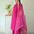 High Neck Stylish Suit Set Floral Pink Color Traditional Wear Suit Set 