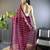 Mesmerizing wine designer chain stitch embroidered butterfly net fabric indian designer saree