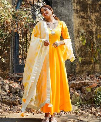 Yellow  Suit Set Stylish Suit Set With Dupatta Wedding Wear Dress 2