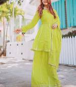 Greenish Gotta Work Suit Set With Dupatta Heavy Work Wedding Wear Dress