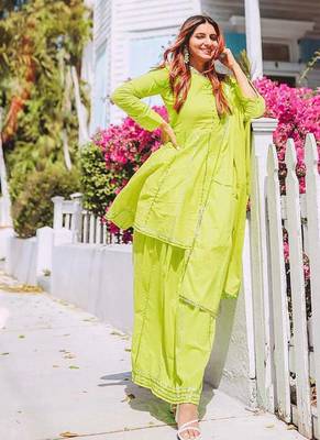 Greenish Gotta Work Suit Set With Dupatta Heavy Work Wedding Wear Dress 2