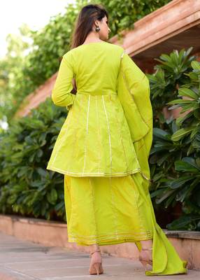 Greenish Gotta Work Suit Set With Dupatta Heavy Work Wedding Wear Dress 4