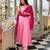 Wisteria Pink Suit Set With Leheriya Dupatta Stylish Wear Suit Set 