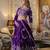 PURPLE SEQUINS THREAD EMBROIDERED GEORGETTE SEMI STITCHED LEHENGA