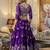 PURPLE SEQUINS THREAD EMBROIDERED GEORGETTE SEMI STITCHED LEHENGA
