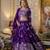 PURPLE SEQUINS THREAD EMBROIDERED GEORGETTE SEMI STITCHED LEHENGA